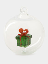 Ichendorf Milano Glass Christmas Ball with Green Gift Design