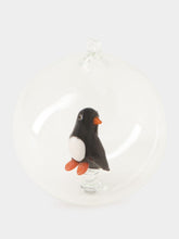 Ichendorf Milano Glass Christmas Ball with Penguin Design