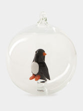 Ichendorf Milano Glass Christmas Ball with Penguin Design