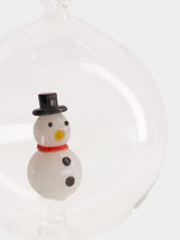 Ichendorf Milano Glass Christmas Ball with Snowman Design