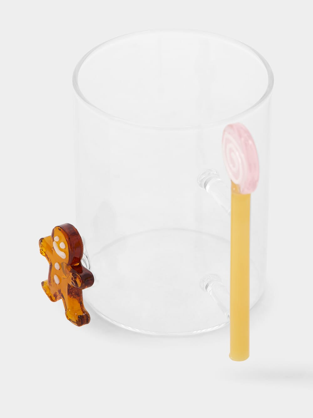 Glass Mug with Gingerbread and Candy Design