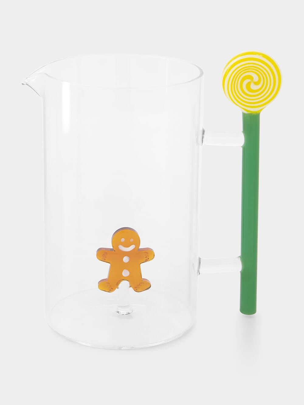 Glass Jug with Gingerbread and Candy Design