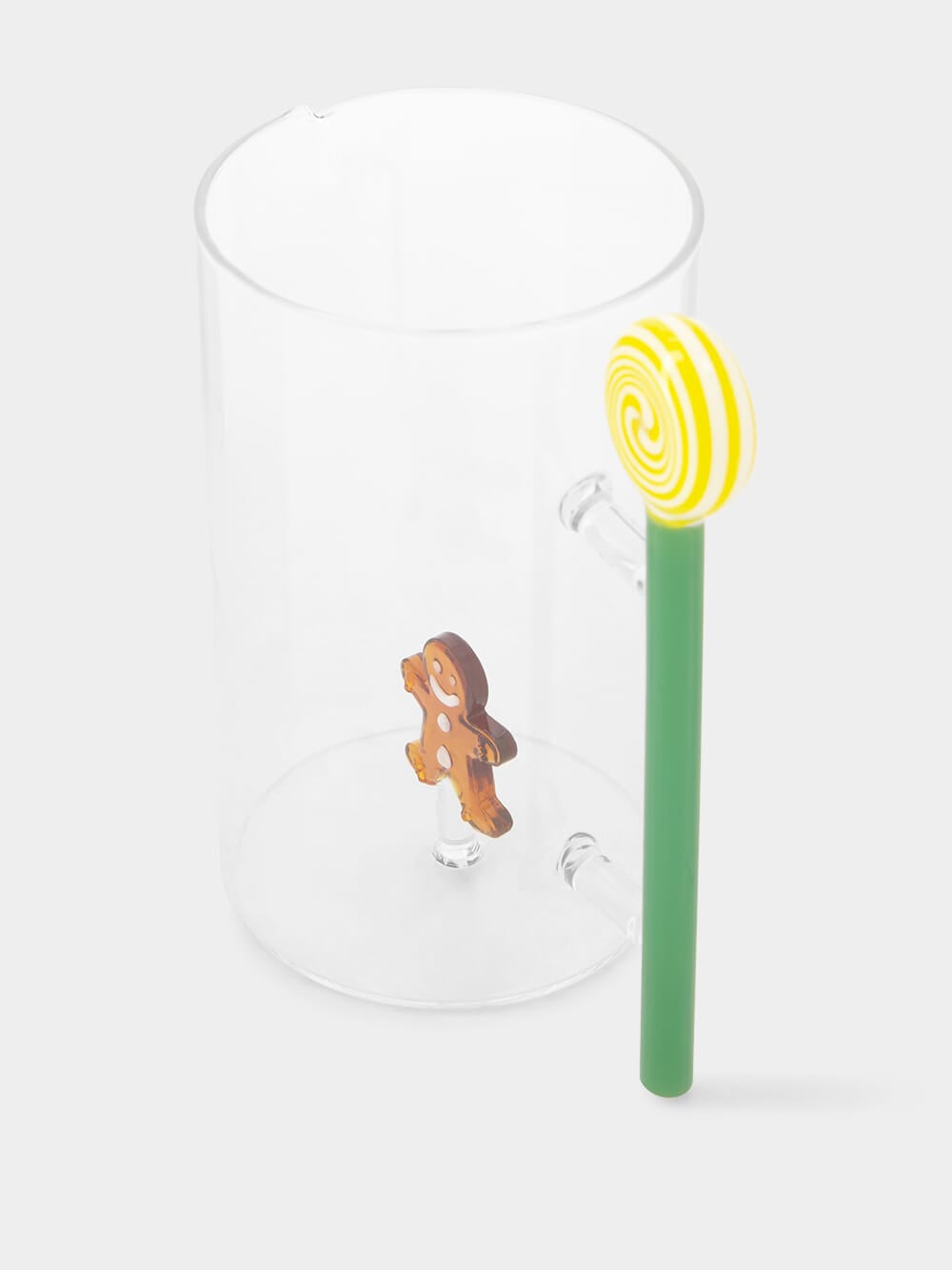 Glass Jug with Gingerbread and Candy Design