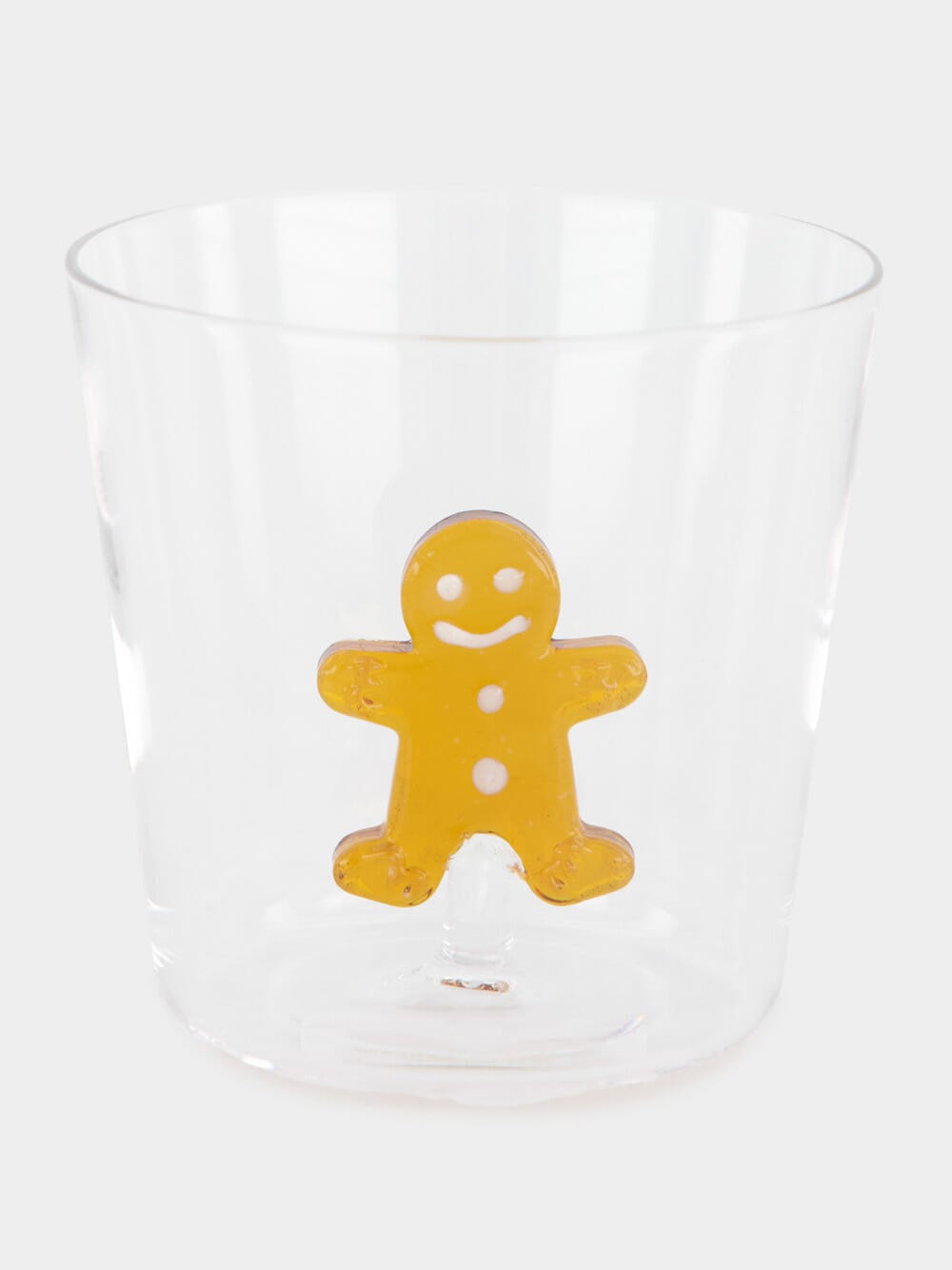 Glass Tumbler with Gingerbread Design