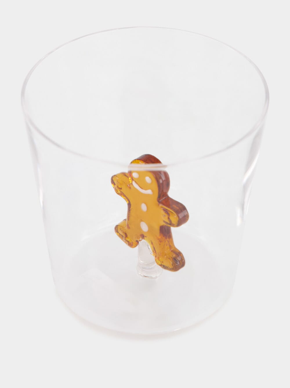 Glass Tumbler with Gingerbread Design