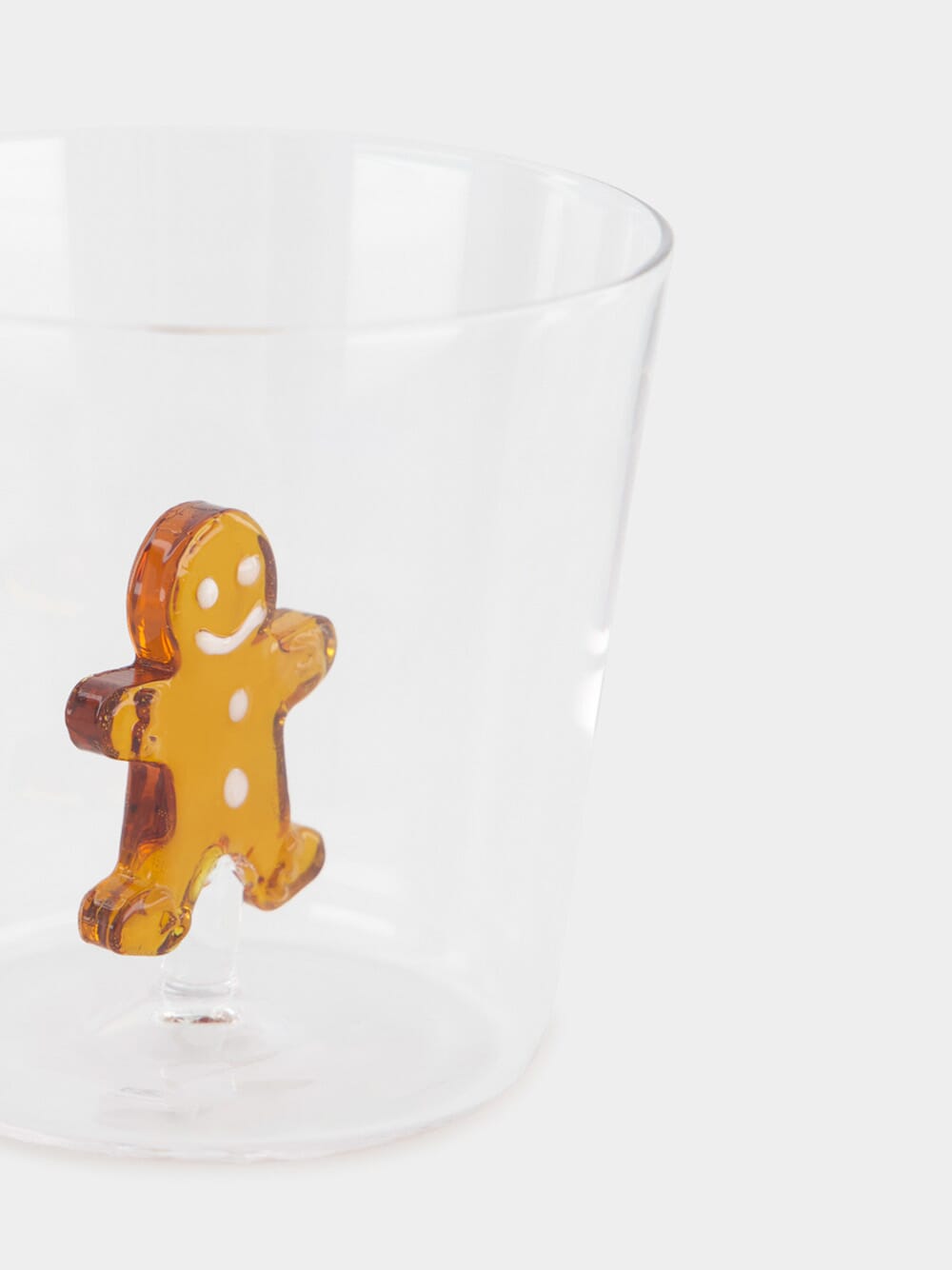 Glass Tumbler with Gingerbread Design