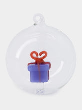 Ichendorf Milano Glass Christmas Ball with Light Blue Gift