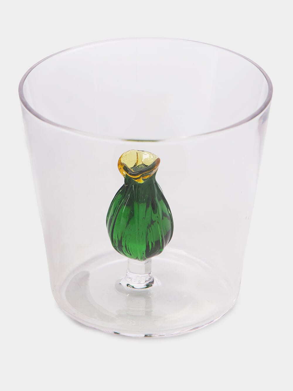 Cactus Amber Flower Tumbler Glass