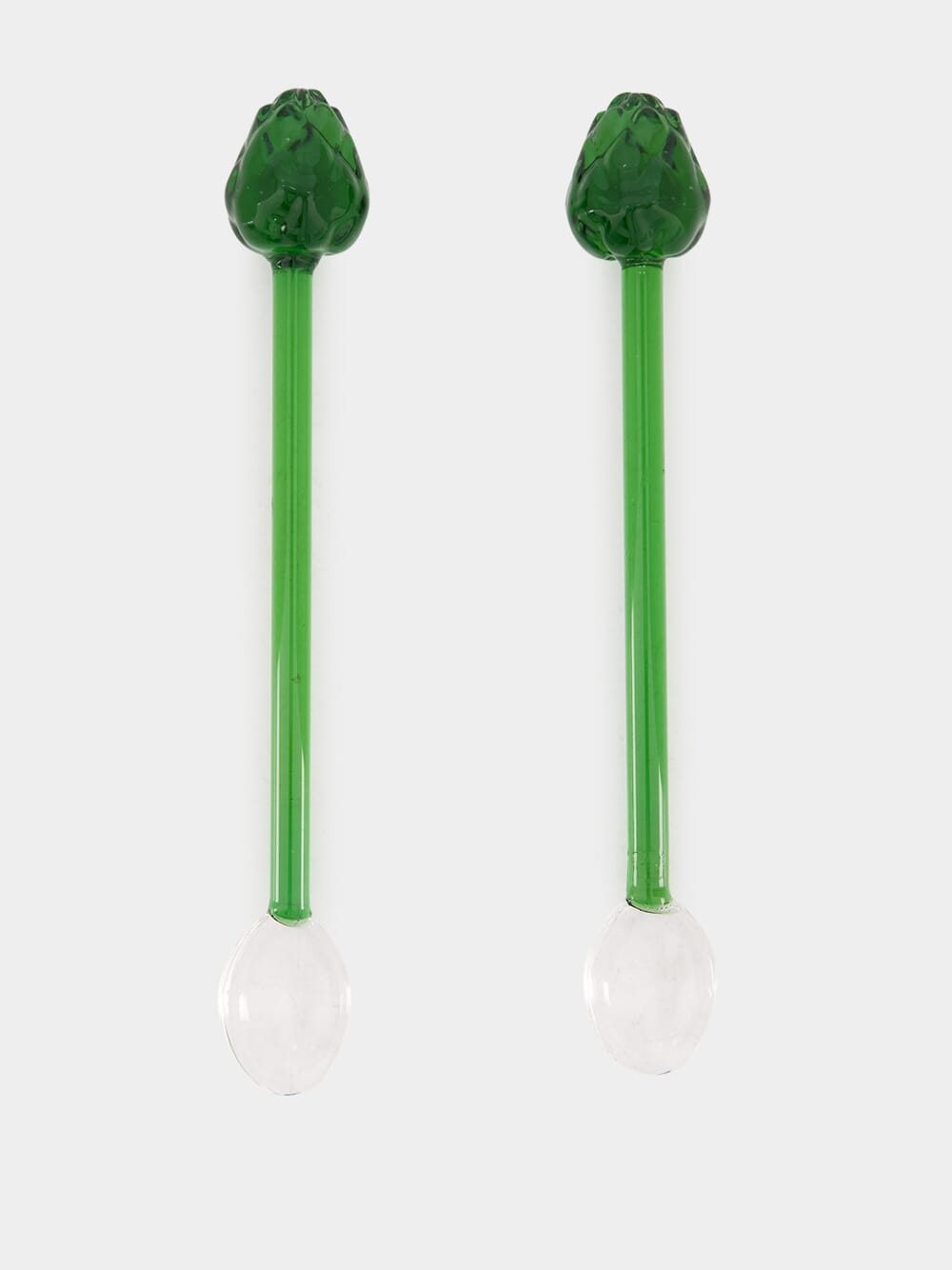 Artichoke Glass Spoons Set of 2