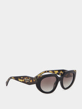 Prada Black Tortoise Oval Sunglasses