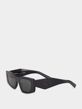 Prada Black Rectangular Acetate Sunglasses
