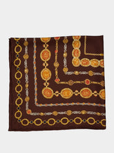 Versace Brown Printed Silk Twill Scarf