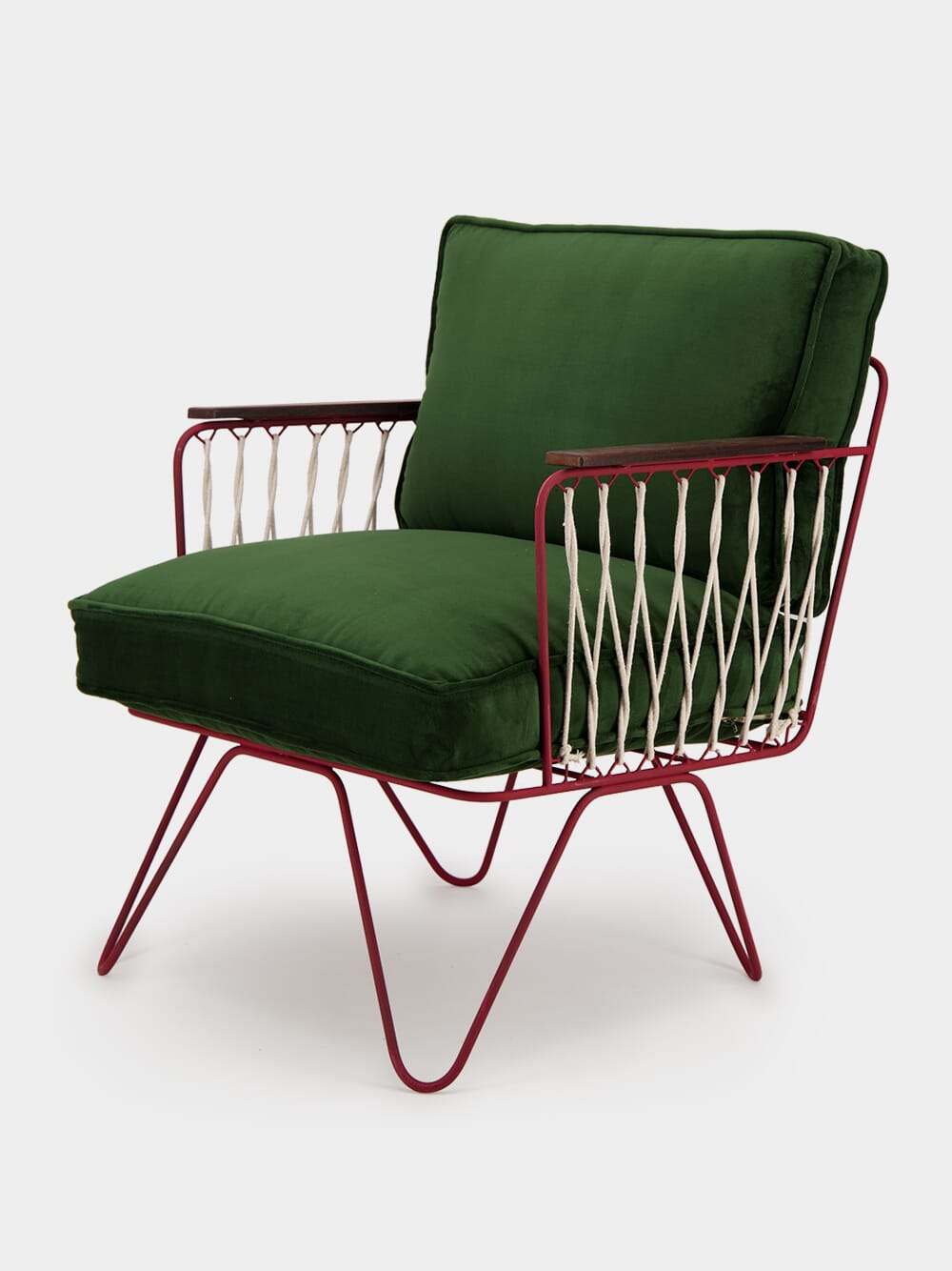 Emerald Velvet Croisette Armchair