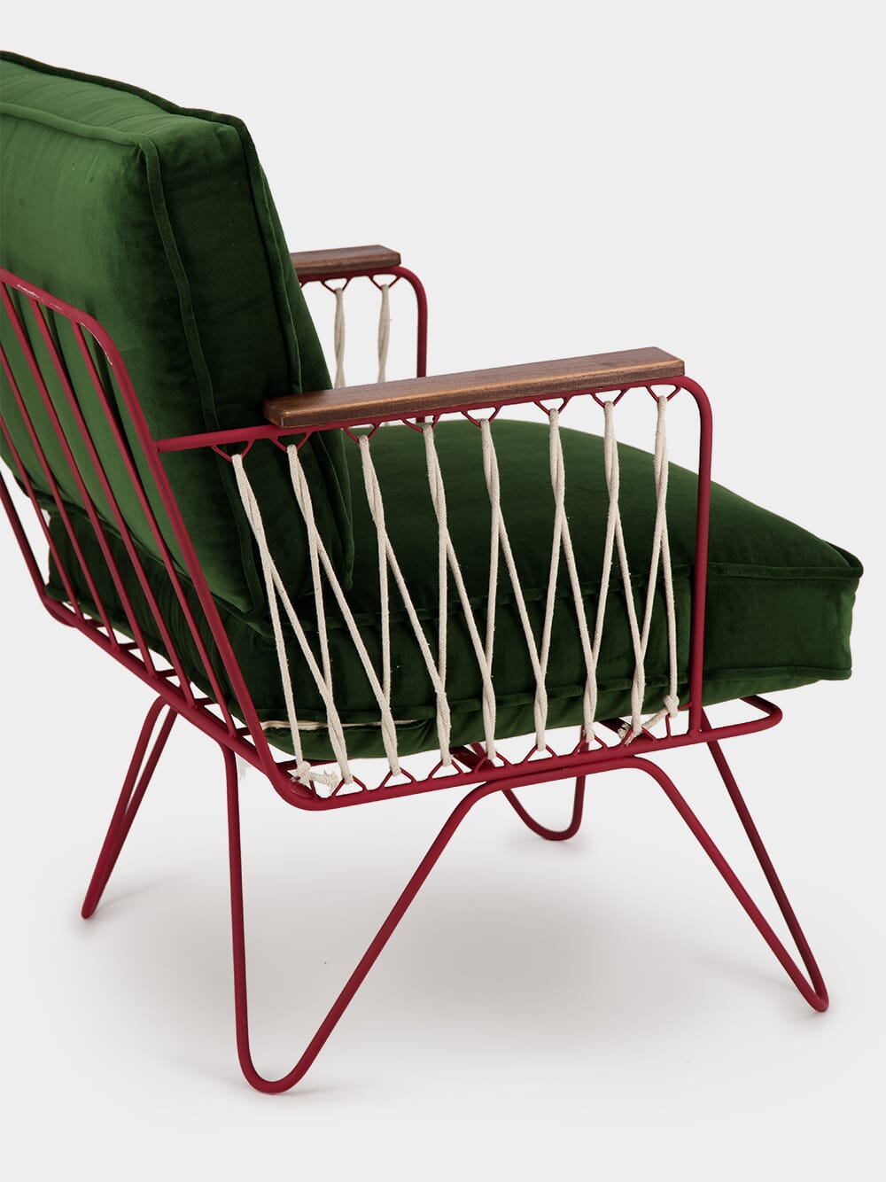 Emerald Velvet Croisette Armchair