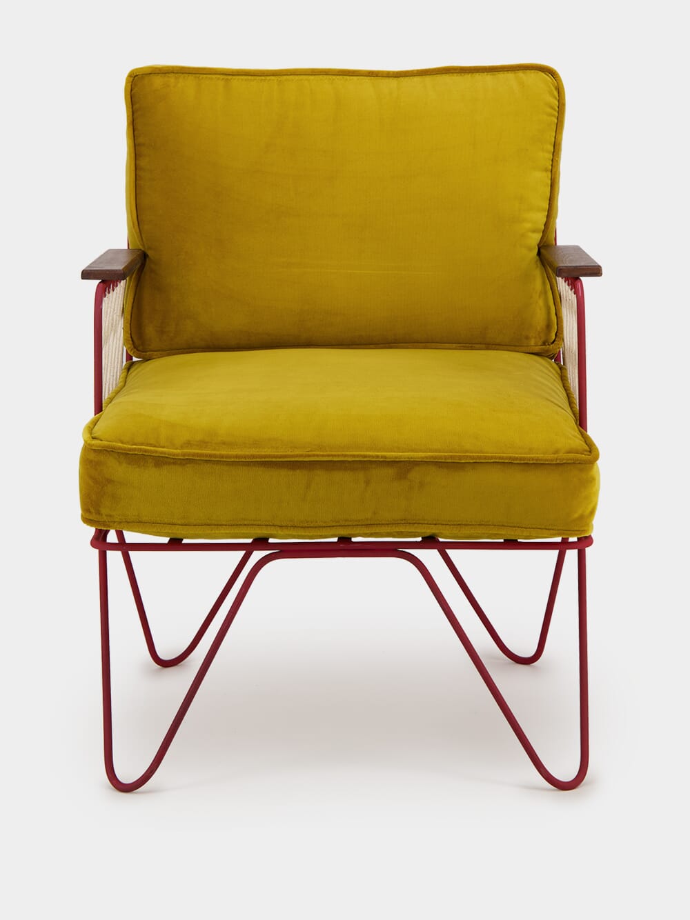 Ochre Velvet Croisette Armchair