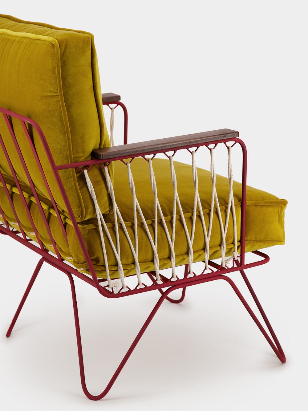 Ochre Velvet Croisette Armchair