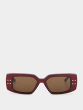 Valentino Garavani Bordeaux Studded Square Sunglasses