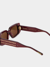 Valentino Garavani Bordeaux Studded Square Sunglasses