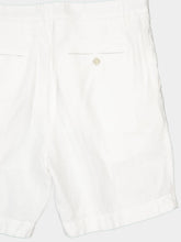 120% Lino White Linen Bermuda Shorts