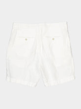 120% Lino White Linen Bermuda Shorts