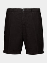 120% Lino Black Linen Bermuda Shorts