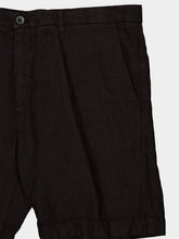120% Lino Black Linen Bermuda Shorts