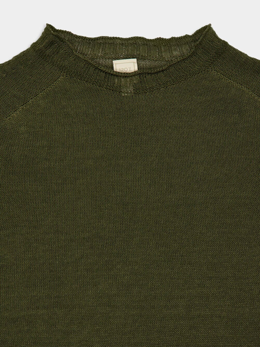 Olive Soft Fade Linen Long Sleeve Sweater