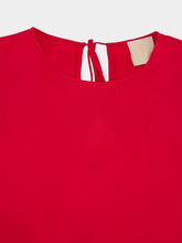 Paula Auriga Red Dahlia Silk Kaftan Dress with Detachable Flower