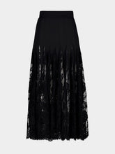 Dolce & Gabbana Black Charmeuse and Lace Midi Skirt
