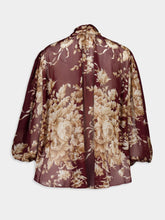 Dolce & Gabbana Rose-Print Chiffon Silk Blouse