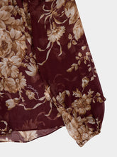 Dolce & Gabbana Rose-Print Chiffon Silk Blouse