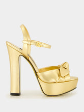Gold Mordoré Nappa Leather Platform Sandals