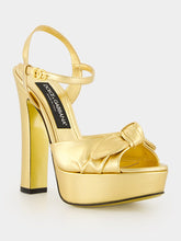 Gold Mordoré Nappa Leather Platform Sandals