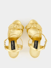 Dolce & Gabbana Gold Mordoré Nappa Leather Platform Sandals
