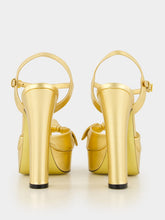 Dolce & Gabbana Gold Mordoré Nappa Leather Platform Sandals