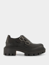 Christian Louboutin Black Antonina College Double-Buckle Leather Loafers