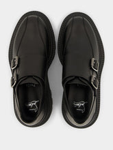 Christian Louboutin Black Antonina College Double-Buckle Leather Loafers