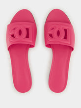 Dolce & Gabbana Pink DG Logo Calfskin Slides
