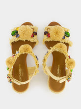 Dolce & Gabbana Embroidered Raffia Sandals
