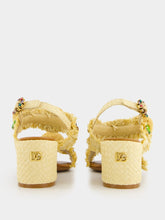 Dolce & Gabbana Embroidered Raffia Sandals