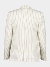Dolce & Gabbana White Pinstripe Linen Blazer