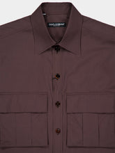 Dolce & Gabbana Brown Poplin Utility Shirt