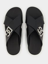 Dolce & Gabbana Black Leather DG Logo Sandals