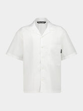 Palm Angels White Short-Sleeve Shirt with Curved Logo