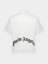 Palm Angels White Short-Sleeve Shirt with Curved Logo