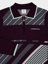 Casablanca Burgundy Diagonal Merino Polo Shirt