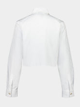 Casablanca White Cropped Cotton Button-Up Shirt