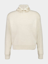 Light Cream Alpaca Wool Hooded Sweater
