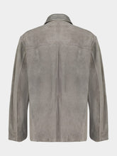 Lemaire Pebble Grey Suede Single-Breasted Jacket