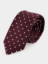 Tom Ford Dark Burgundy Satin Polka Dot Silk Tie